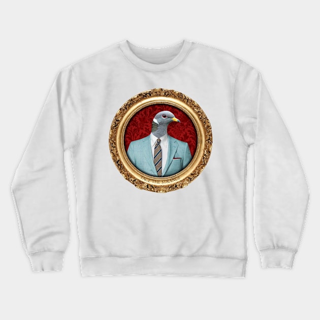 Red Pigeon Man in Vintage Frame Crewneck Sweatshirt by FaceTheStrange